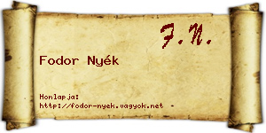 Fodor Nyék névjegykártya