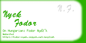 nyek fodor business card